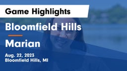 Bloomfield Hills  vs Marian  Game Highlights - Aug. 22, 2023