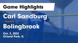 Carl Sandburg  vs Bolingbrook  Game Highlights - Oct. 3, 2023