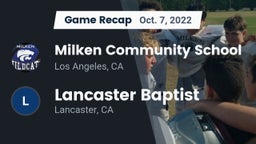 Recap: Milken Community School vs. Lancaster Baptist  2022