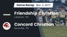 Recap: Friendship Christian  vs. Concord Christian  2017