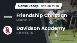 Recap: Friendship Christian  vs. Davidson Academy  2018