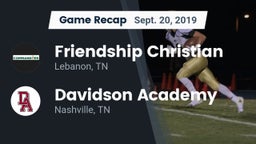 Recap: Friendship Christian  vs. Davidson Academy  2019