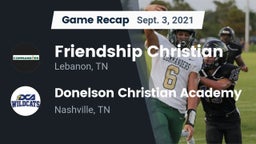 Recap: Friendship Christian  vs. Donelson Christian Academy  2021