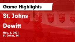 St. Johns  vs Dewitt Game Highlights - Nov. 3, 2021