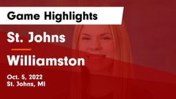 St. Johns  vs Williamston  Game Highlights - Oct. 5, 2022