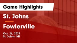 St. Johns  vs Fowlerville Game Highlights - Oct. 26, 2022