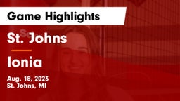 St. Johns  vs Ionia Game Highlights - Aug. 18, 2023