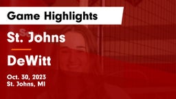 St. Johns  vs DeWitt  Game Highlights - Oct. 30, 2023