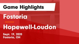 Fostoria  vs Hopewell-Loudon  Game Highlights - Sept. 19, 2020