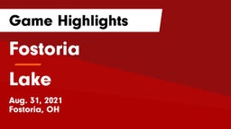 Fostoria  vs Lake  Game Highlights - Aug. 31, 2021