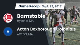 Recap: Barnstable  vs. Acton Boxborough Colonials 2017
