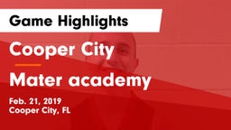 Cooper City  vs Mater academy  Game Highlights - Feb. 21, 2019