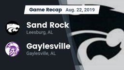 Recap: Sand Rock  vs. Gaylesville  2019