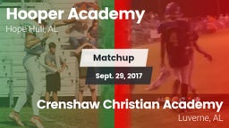 Matchup: Hooper Academy vs. Crenshaw Christian Academy  2017