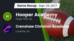 Recap: Hooper Academy  vs. Crenshaw Christian Academy  2017