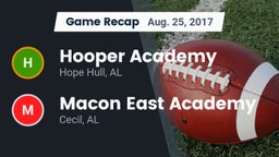 Recap: Hooper Academy  vs. Macon East Academy  2017
