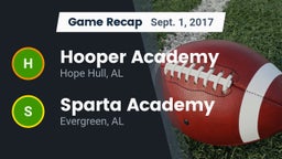 Recap: Hooper Academy  vs. Sparta Academy  2017