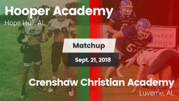Matchup: Hooper Academy vs. Crenshaw Christian Academy  2018