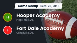 Recap: Hooper Academy  vs. Fort Dale Academy  2018