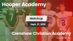 Matchup: Hooper Academy vs. Crenshaw Christian Academy  2019