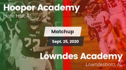 Matchup: Hooper Academy vs. Lowndes Academy  2020