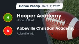 Recap: Hooper Academy  vs. Abbeville Christian Academy  2022
