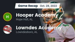 Recap: Hooper Academy  vs. Lowndes Academy  2022