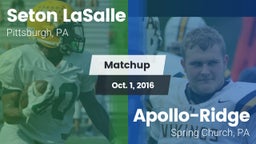 Matchup: Seton LaSalle vs. Apollo-Ridge  2016
