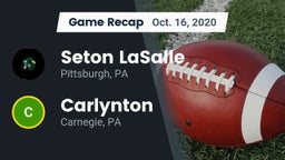 Recap: Seton LaSalle  vs. Carlynton  2020