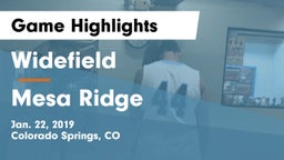 Widefield  vs Mesa Ridge  Game Highlights - Jan. 22, 2019