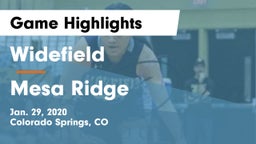 Widefield  vs Mesa Ridge  Game Highlights - Jan. 29, 2020