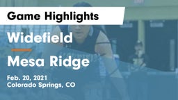 Widefield  vs Mesa Ridge  Game Highlights - Feb. 20, 2021