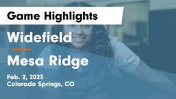 Widefield  vs Mesa Ridge  Game Highlights - Feb. 2, 2023