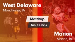 Matchup: West Delaware High vs. Marion  2016