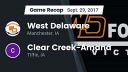 Recap: West Delaware  vs. Clear Creek-Amana 2017