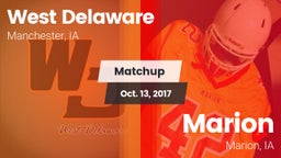 Matchup: West Delaware High vs. Marion  2017