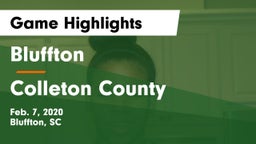 Bluffton  vs Colleton County  Game Highlights - Feb. 7, 2020