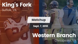 Matchup: King's Fork vs. Western Branch  2018