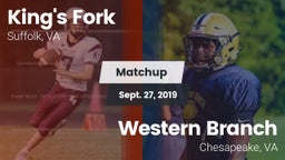Matchup: King's Fork vs. Western Branch  2019