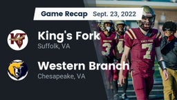 Recap: King's Fork  vs. Western Branch  2022