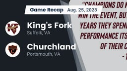 Recap: King's Fork  vs. Churchland  2023
