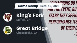 Recap: King's Fork  vs. Great Bridge  2023