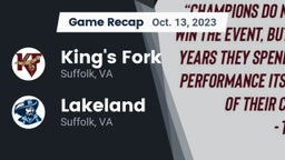 Recap: King's Fork  vs. Lakeland  2023
