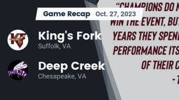 Recap: King's Fork  vs. Deep Creek  2023