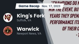 Recap: King's Fork  vs. Warwick  2023