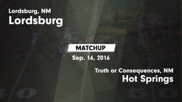 Matchup: Lordsburg vs. Hot Springs  2016