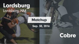 Matchup: Lordsburg vs. Cobre 2016