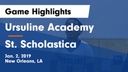 Ursuline Academy  vs St. Scholastica Game Highlights - Jan. 2, 2019