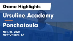 Ursuline Academy  vs Ponchatoula  Game Highlights - Nov. 23, 2020