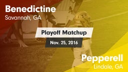 Matchup: Benedictine vs. Pepperell  2016
